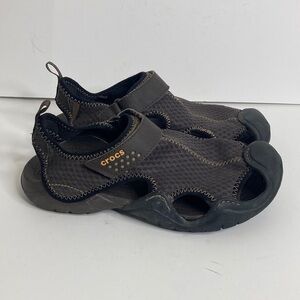 Crocs Sandals Mens 8 Brown Swiftwater Mesh Shoes Lightweight Water Camping